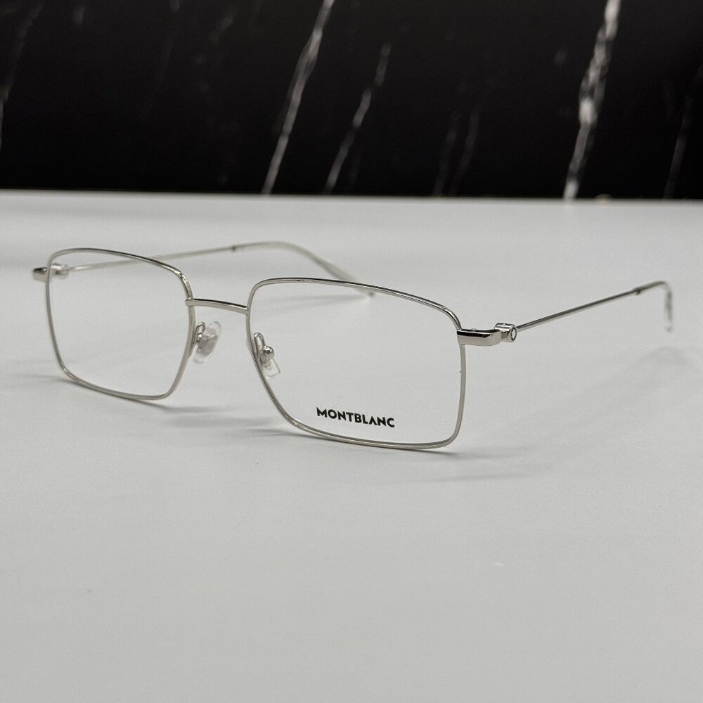 NEW MONTBLANC EYEGLASSES SILVER MEN EYEWEAR MONTBLANC MB0076O 006
